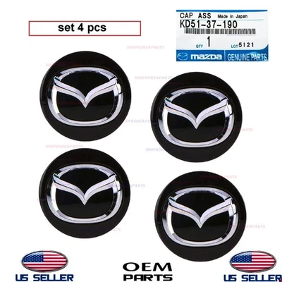 Juego de 4 tapas centrales originales OEM 2013-2025 Mazda 3 5 6 CX-5 CX-9 MX-5 Miata Foto 1 de 4