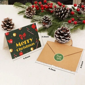 24 Stück Frohe Weihnachten Grußkarten Sortiment mit Umschlägen & Aufklebern -... - Bild 1 von 9