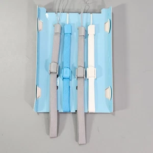 Juego de 4 correas de muñeca para control remoto Nintendo Wii gris azul blanco RVL-018A RVL-A-ST1 LEER - Imagen 1 de 11