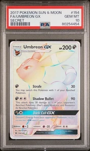 [PSA 10] Umbreon GX 154/149 Sun & Moon Base Rainbow Secret Rare Holo POKEMON - Picture 1 of 2