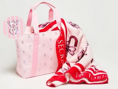 VS BLACK FRIDAY 2025 CANAS DOCES ARCO COBERTOR DE PELÚCIA E CONJUNTO DE PACOTE TOTE BRILHO ROSA - Imagem 1 de 4