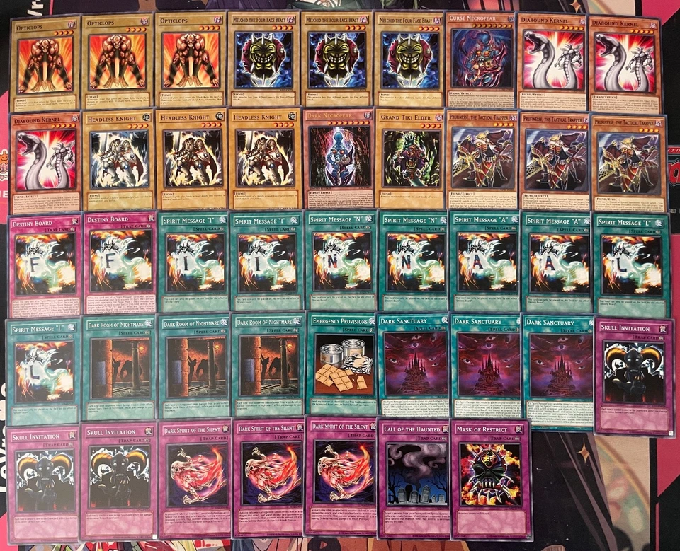 YUGIOH - DESTINY BOARD FINAL DECK - DARK NECROFEAR, CURSE, SANCTUARY, RESTRICT - Image 1 of 1