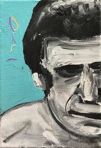 Iron Mike Sharpe WWE WWF Acrylic Painting on Canvas 5x7in Sergio Santos - Picture 1 of 1