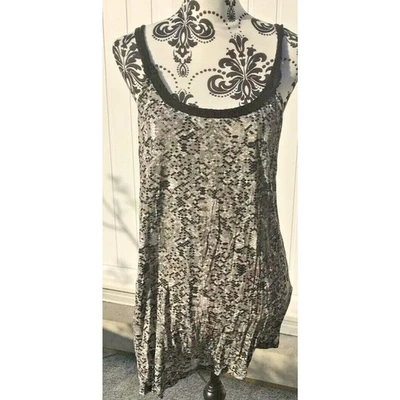 C&A Yessica Tunic Top Size 14 Grey Aquatic Spaghetti Strap Snakeskin Preppy - Image 1 of 4