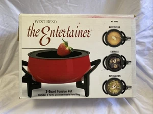 West Bend The Entertainer 3-Quart Fondue Pot 8 Forks #88003 NEW Open Box - Picture 1 of 11