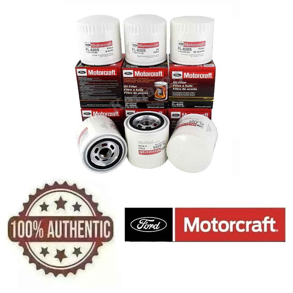 6 Pack Genuine Motorcraft Engine Oil Filters FL820S For Ford  Lincoln F1AZ6731BD - Image 1 of 1