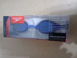 Speedo Vanquisher 3.0 Anti-Beschlag Schwimmbrille Slide & Lock Nasensteg, blau - Bild 1 von 3