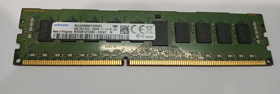 M393B1G73EB0-YK0Q2 SAMSUNG 8GB 1RX7 PC3L-12800R MEMORY DIMM - Image 1 of 1