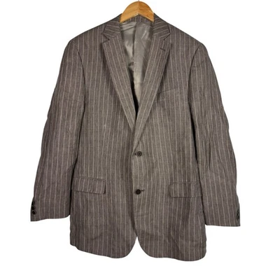 Alfani Blazer Jacket Mens 42L Pinstripe Slim Fit Linen Wrinkle Resistant Suit Co - Image 1 of 4
