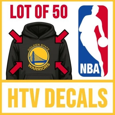[LOT OF 50] GOLDEN STATE WARRIORS Heat Transfer Vinyl HTV Iron-On 8.5" Decal - Image 1 of 4