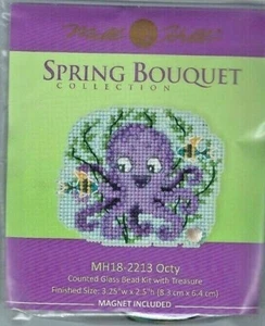 Spring Octy Octopus Buttons & Beads Mill Hill Cross Stitch Kit - Picture 1 of 2