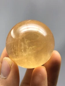 GOLDEN OPTICAL Honey CALCITE CRYSTAL 3.0oz Sphere Nice! Beautiful! Top A+ N54 - Picture 1 of 11