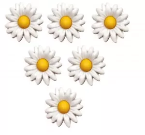 Daisies B959-25 - Flower Buttons Galore Embellishments - Craft Sewing Scrap - Picture 1 of 2
