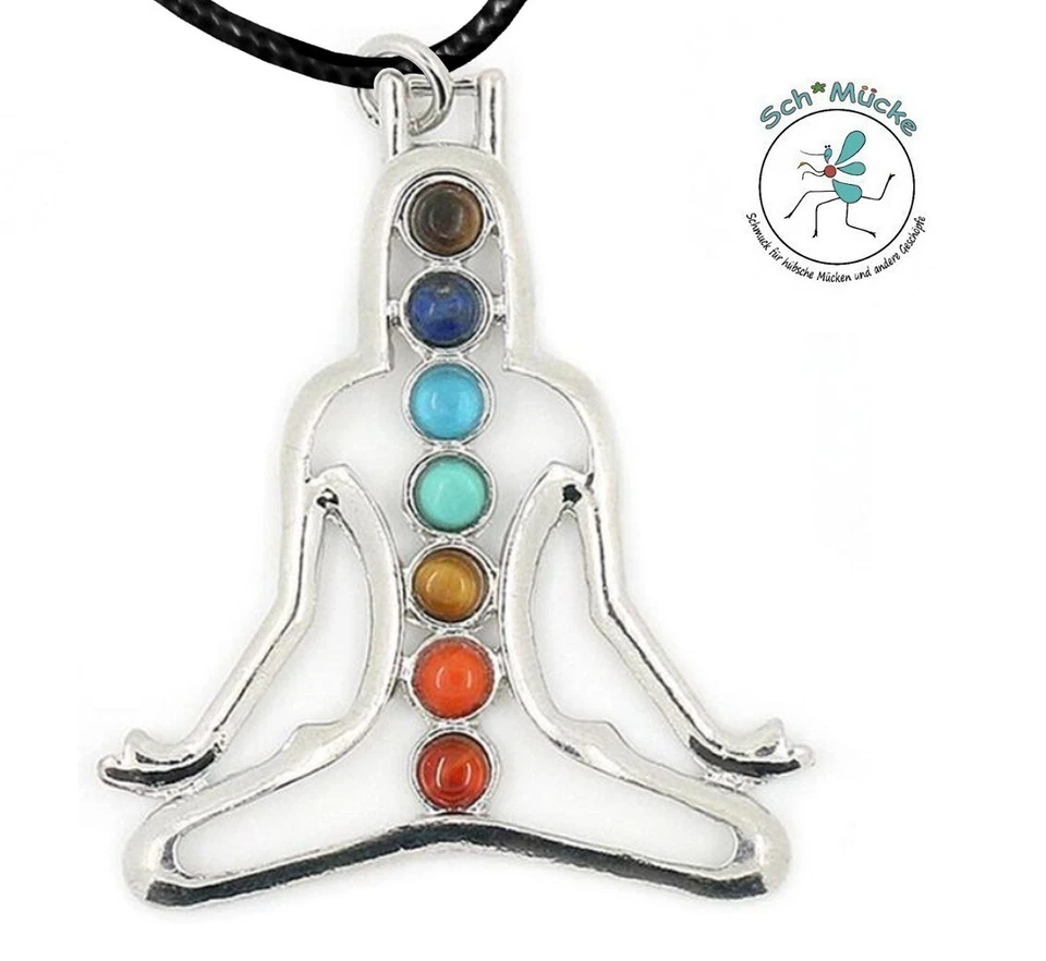 Halskette Natursteine 7 Chakren Meditation Amulett Glücksbringer Geschenkidee - Bild 1 von 1