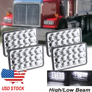 4PCS For Western Star 4900 Semi Truck 4x6" LED Headlights H4656/4651 Hi-Lo Beam - Picture 1 of 9