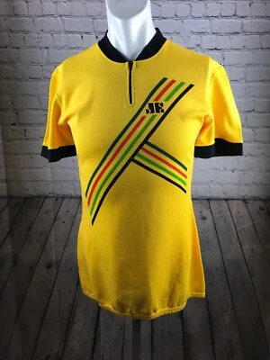 Camisa de Ciclismo Campeón del Mundo Rayas Arco Iris Amarilla Talla-Cintura 6 en muy buena condición Foto 1 de 4