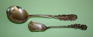 Hildesheim Rose-Sahne- U.Zuckerkelle, Silver Hallmarked 800, Length 14 & 11,5 CM - Picture 1 of 5