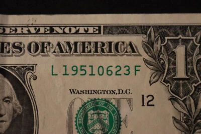 [JUNE 23, 1951] ONE DOLLAR FANCY BIRTHDAY NOTE  SN L 19510623 F - Image 1 of 3