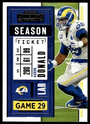 2020 Panini Contenders 53 Aaron Donald Los Angeles Rams Football Card - Image 1 of 2