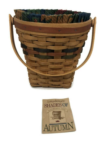 Longaberger Shades of Autumn 1993 Harvest Basket Wall Hanger Protector & Liner Cover