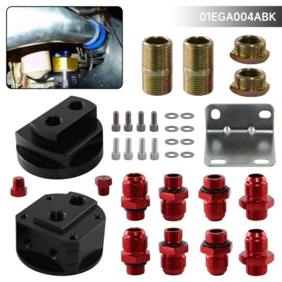 AN10 AN8 OIL FILTER RELOCATION MALE SANDWICH FITTING ADAPTER KIT 3/4X16 / 20X1.5 - Image 1 of 4