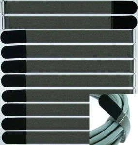10 x Kabelklettband FK 40cm x 40mm schwarz Klettband Klett Kabel Binder Band Öse - Picture 1 of 9