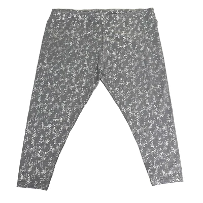 Soft Surroundings Leggings Sz 2X Superslim Gray Silver Foulard Cropped 21.5" Hem - Image 1 of 4