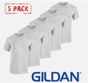 5 PACK Gildan Mens T-Shirt Heavy Cotton Plain Short Sleeve Tee Top Multi Colors - Picture 1 of 3