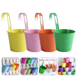 4Pcs Flower Bucket Balcony Flower Pot Patio Planter Pots Decor - Picture 1 of 7