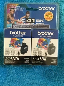 Brother Black Ink Cartridge (2 pack) LC41BK Sealed 2 Pack LC 41 BK - Picture 1 of 2
