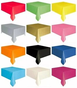 Pack of 5 Plastic Table Cloth Disposable Wipeclean Tablecloth Cover Rectangle UK - Picture 1 of 18