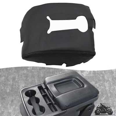 Se adapta a Chevrolet Silverado 2014-2018 vinilo cuero consola tapa reposabrazos cubierta negra Foto 1 de 4