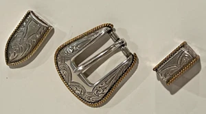 TANDY GÜRTELSCHNALLEN SET SILBER UND GOLD UND ÄTZUNG - 1997 - Bild 1 von 4