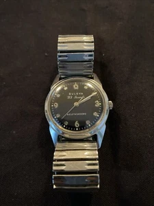 MENS Bulova Minty 23 Jewel Self Winding Black Dial Beauty Automatic Watch #F9 - Picture 1 of 7