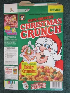Caja de cereales MT QUAKER 1989 Cap'n Crunch Christmas Crunch Z108-42 - Imagen 1 de 2