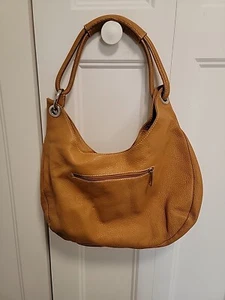 Borse In Pelle Leather Shoulder Bag, Made in Italy, Pebbled Leather - Picture 1 of 9