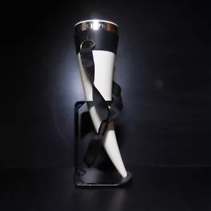 N9794 Glas Bier Das Horn Wikinger Thumbs Up Weiß Schwarz Lokal Tisch - Imagen 1 de 24