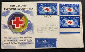 1959 Auckland New Zealand First Day Cover To Chatham Canada Red Cross Society - Picture 1 of 2