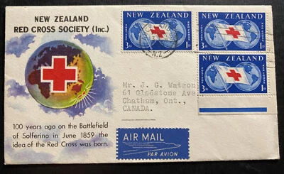 1959 Auckland New Zealand First Day Cover To Chatham Canada Red Cross Society - Image 1 of 2
