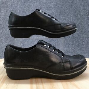 Dansko Shoes Womens 38 Veda Oxford 6601020200 Black Leather Lace Up Round Toe