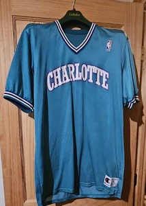 vINTAGE cHAMPION NBA cHARLOTTE hORNETS T-shirt jERSEY - Picture 1 of 6