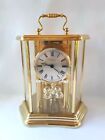 Wittnauer Mantle Desk Clock With Spinning Pendulum W. Germany Brass Gold