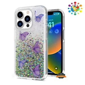 Funda rígida TPU híbrida brillante brillante brillante mariposas para Apple iPhone 11 - Imagen 1 de 25
