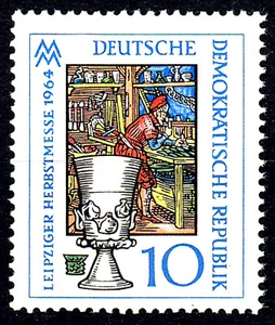 1052 recién postal RDA RDA año 1964 feria de otoño de Leipzig copa de artesanos - Imagen 1 de 1