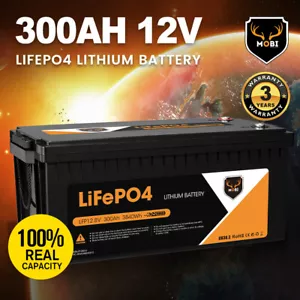 MOBI 300AH Lithium Iron Phosphate Battery Deep Cycle 12V LiFePO4 - Picture 1 of 11
