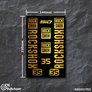 Rockshox 35 Sticker Gold | Aufklebersatz Set Fahrrad eBike MTB BMX Rahmen - Bild 1 von 4