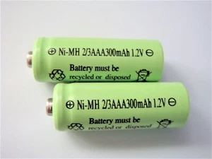 2x Akku Ni-MH 2/3AAA 300mAh 1,2V für SOLAR-Lampen Leuchten Micro AAA Akkus Deko - Bild 1 von 1