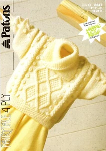 Knitting Pattern: Patons Fairytale 4 Ply 8347 Wrap neck sweater - Picture 1 of 1