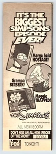 1996 THE SIMPSON ON FOX TELEVISION 2.5"X7.5" AD Vintage 1990's Clipping M607 - Picture 1 of 1