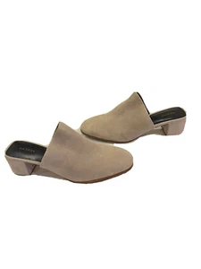 VIA SPIGA Mules Tan Suede Leather Shoes Women’s 9.5 M Block Heeled 39.5 Slip On - Picture 1 of 9